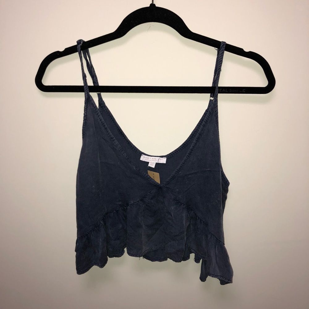 NWT Blue babydoll crop top
